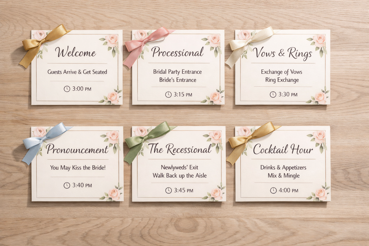 Şerit çizgilerle hazırlanmış etkinlik zaman akışı kartları